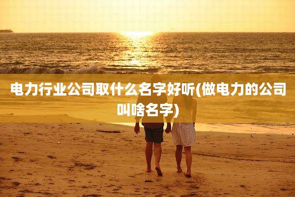 电力行业公司取什么名字好听(做电力的公司叫啥名字)