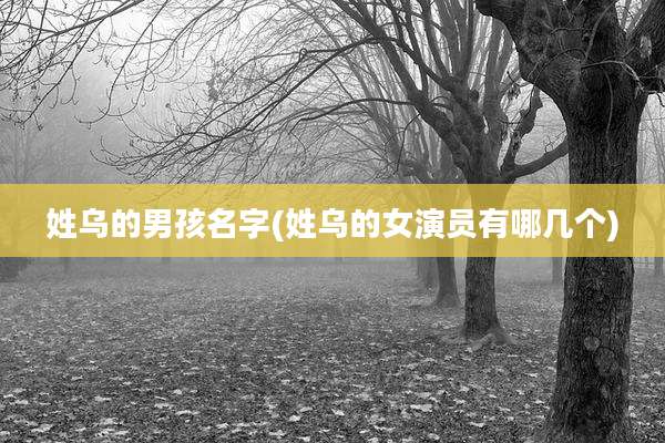 姓乌的男孩名字(姓乌的女演员有哪几个)