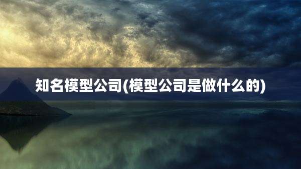 知名模型公司(模型公司是做什么的)