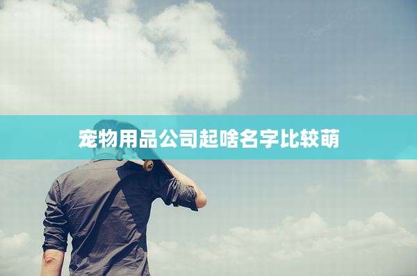 宠物用品公司起啥名字比较萌