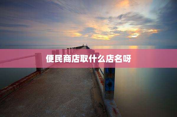 便民商店取什么店名呀