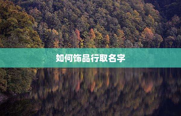 如何饰品行取名字