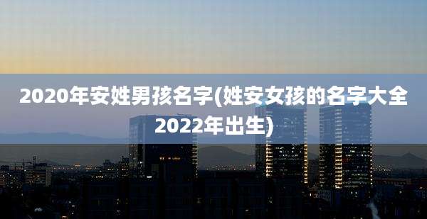2020年安姓男孩名字(姓安女孩的名字大全2022年出生)