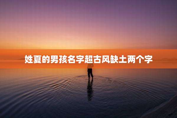 姓夏的男孩名字超古风缺土两个字