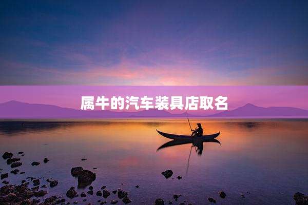 属牛的汽车装具店取名