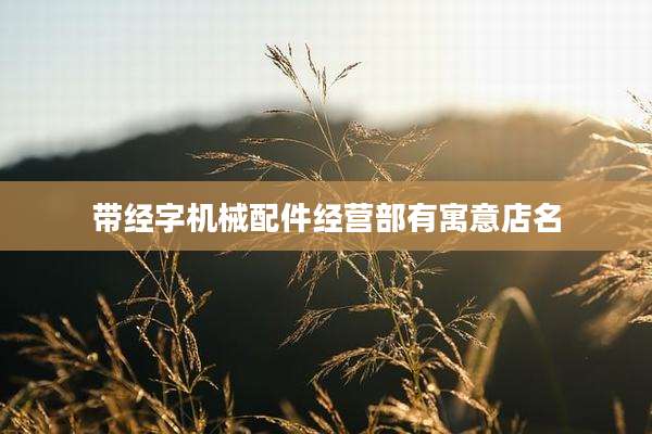 带经字机械配件经营部有寓意店名