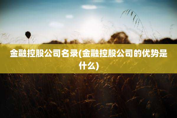 金融控股公司名录(金融控股公司的优势是什么)