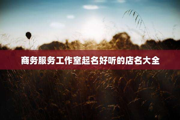 商务服务工作室起名好听的店名大全
