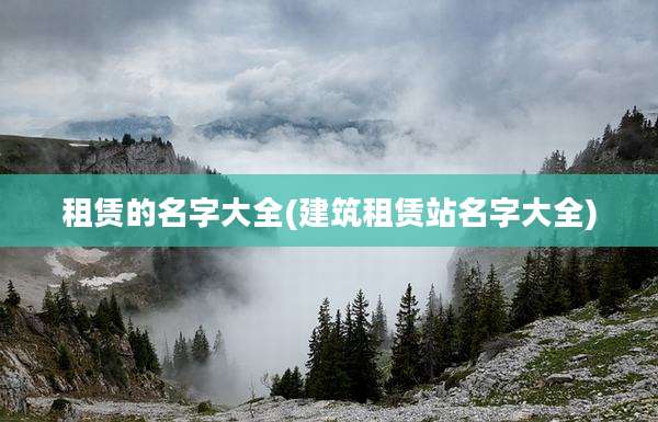 租赁的名字大全(建筑租赁站名字大全)
