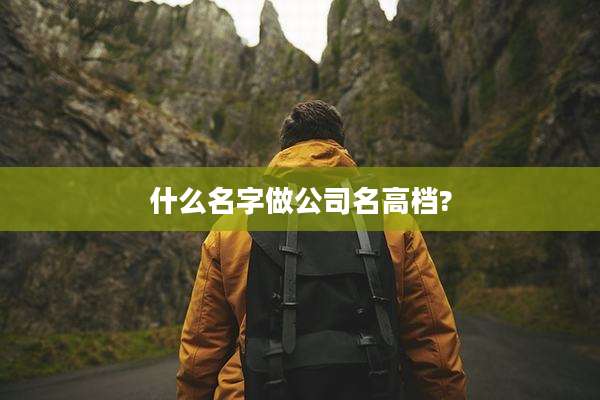 什么名字做公司名高档?