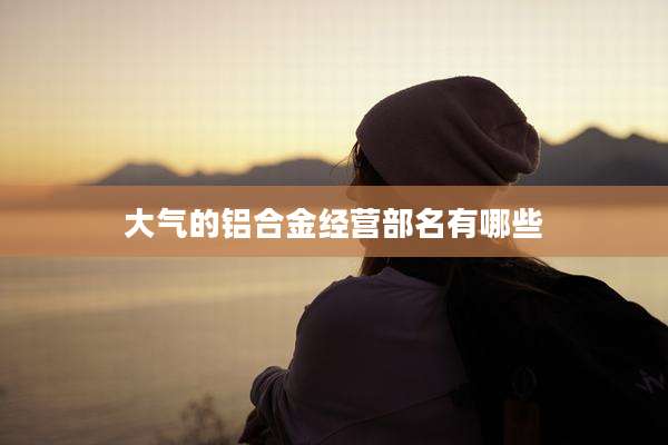 大气的铝合金经营部名有哪些