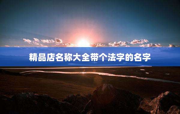 精品店名称大全带个法字的名字