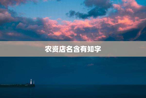 农资店名含有知字