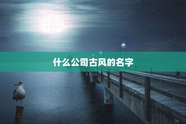什么公司古风的名字