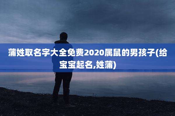 蒲姓取名字大全免费2020属鼠的男孩子(给宝宝起名,姓蒲)