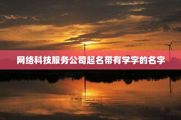 网络科技服务公司起名带有学字的名字