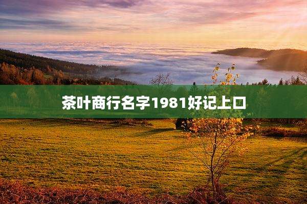茶叶商行名字1981好记上口