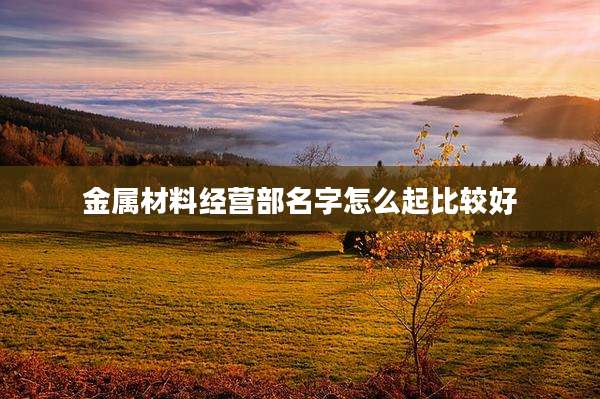 金属材料经营部名字怎么起比较好