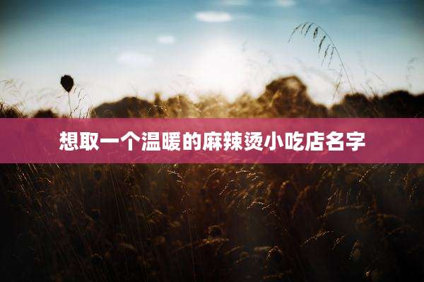 想取一个温暖的麻辣烫小吃店名字