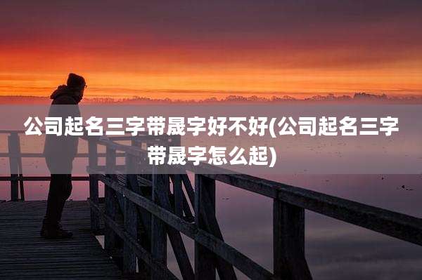 公司起名三字带晟字好不好(公司起名三字带晟字怎么起)