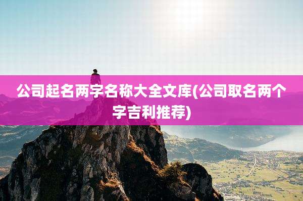 公司起名两字名称大全文库(公司取名两个字吉利推荐)