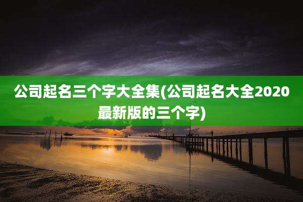 公司起名三个字大全集(公司起名大全2020最新版的三个字)