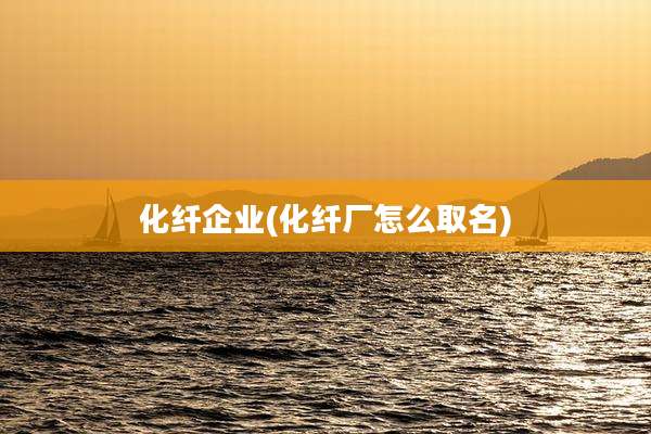 化纤企业(化纤厂怎么取名)