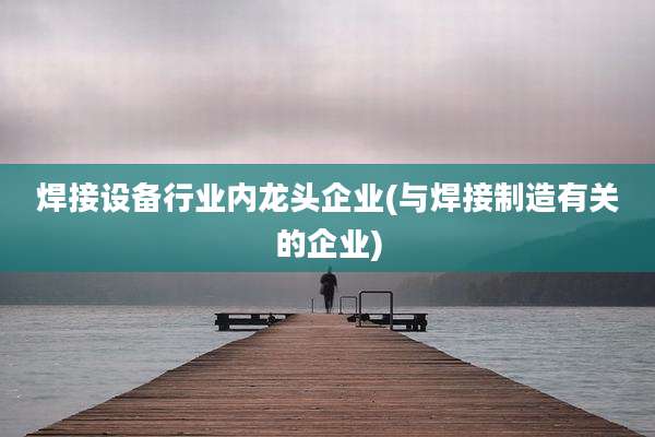 焊接设备行业内龙头企业(与焊接制造有关的企业)