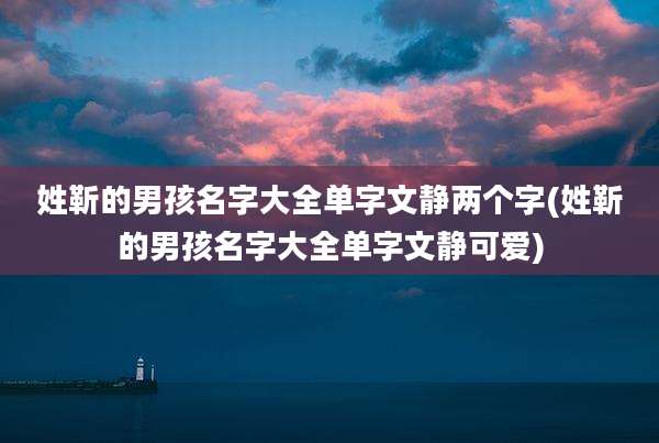 姓靳的男孩名字大全单字文静两个字(姓靳的男孩名字大全单字文静可爱)