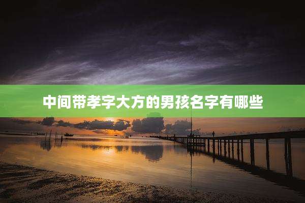 中间带孝字大方的男孩名字有哪些