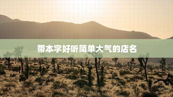带本字好听简单大气的店名