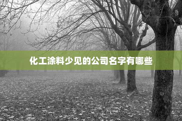 化工涂料少见的公司名字有哪些