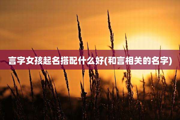 言字女孩起名搭配什么好(和言相关的名字)