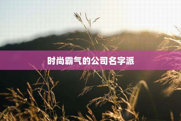 时尚霸气的公司名字派