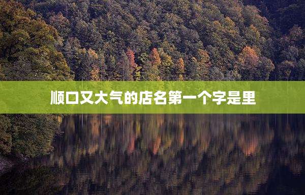 顺口又大气的店名第一个字是里