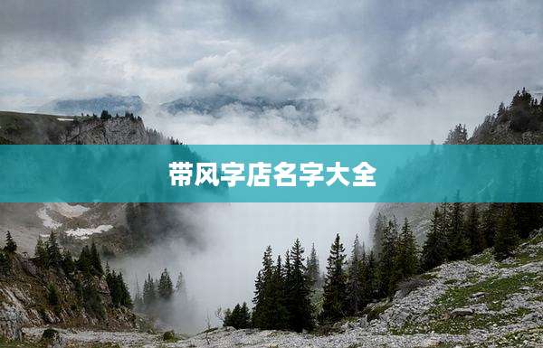 带风字店名字大全