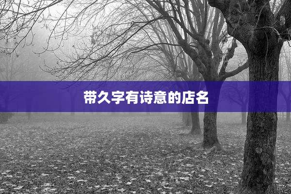 带久字有诗意的店名