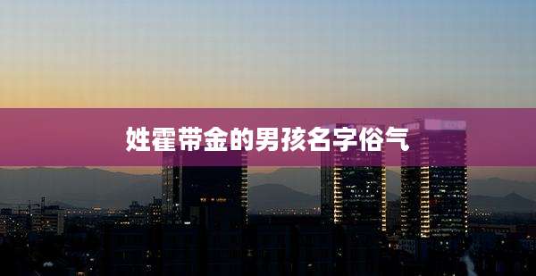 姓霍带金的男孩名字俗气