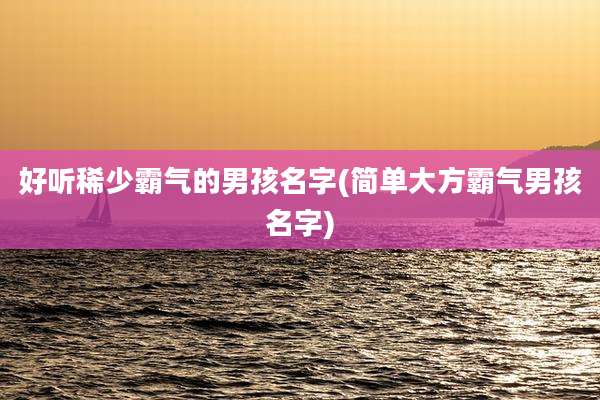 好听稀少霸气的男孩名字(简单大方霸气男孩名字)