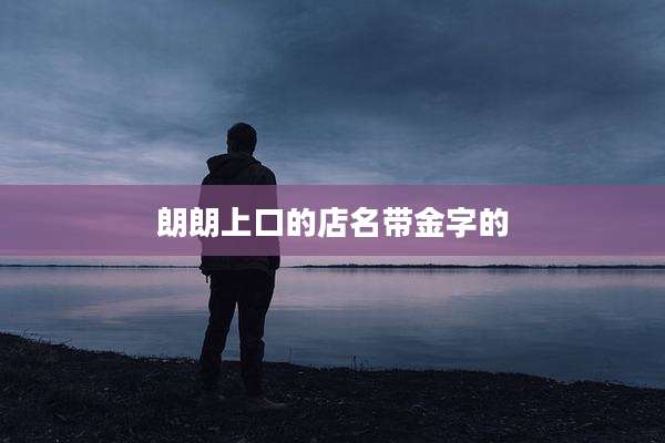 朗朗上口的店名带金字的