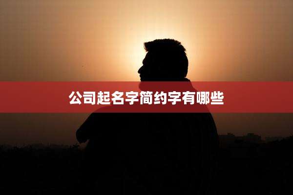 公司起名字简约字有哪些