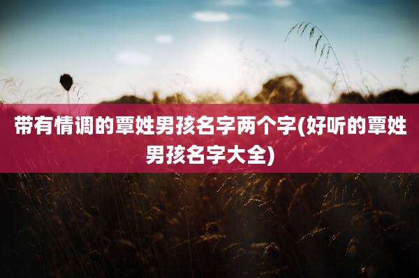 带有情调的覃姓男孩名字两个字(好听的覃姓男孩名字大全)