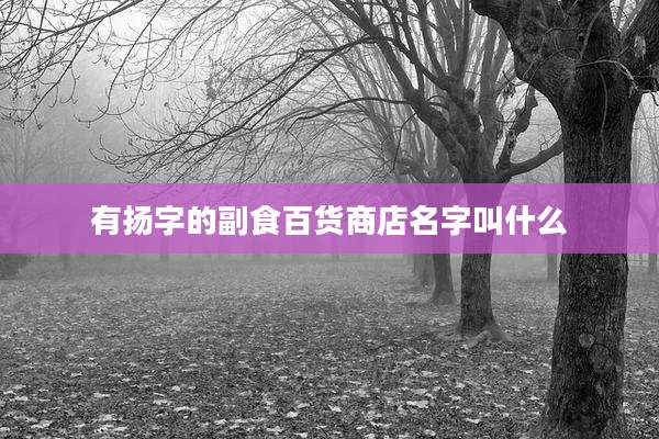 有扬字的副食百货商店名字叫什么