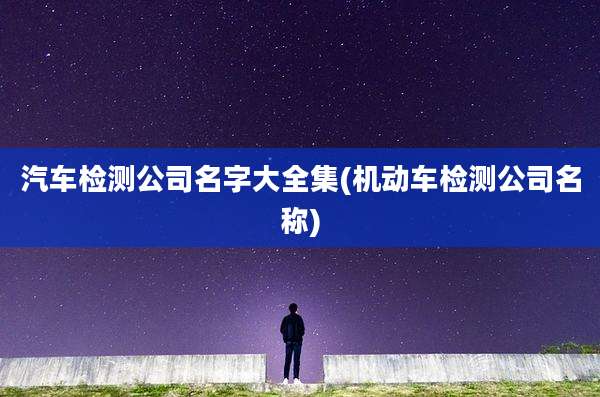 汽车检测公司名字大全集(机动车检测公司名称)