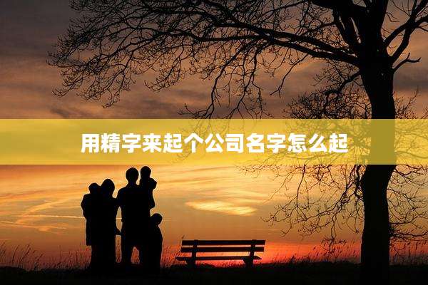用精字来起个公司名字怎么起