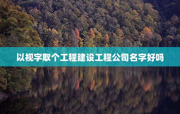 以视字取个工程建设工程公司名字好吗