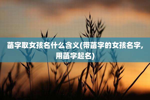 菡字取女孩名什么含义(带菡字的女孩名字,用菡字起名)