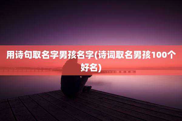 用诗句取名字男孩名字(诗词取名男孩100个好名)