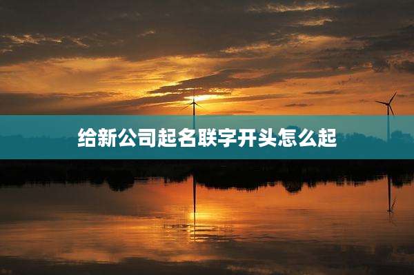 给新公司起名联字开头怎么起