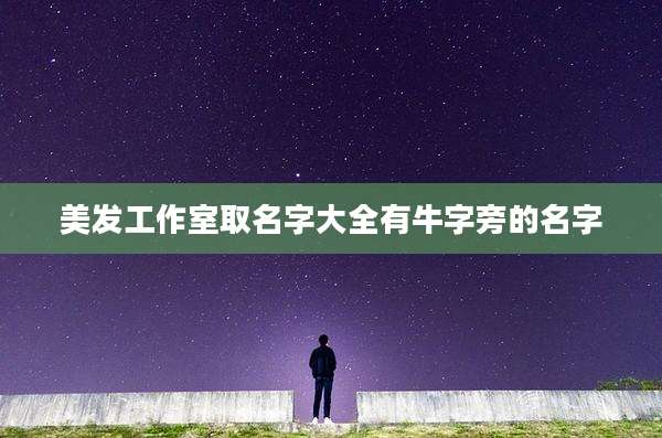 美发工作室取名字大全有牛字旁的名字